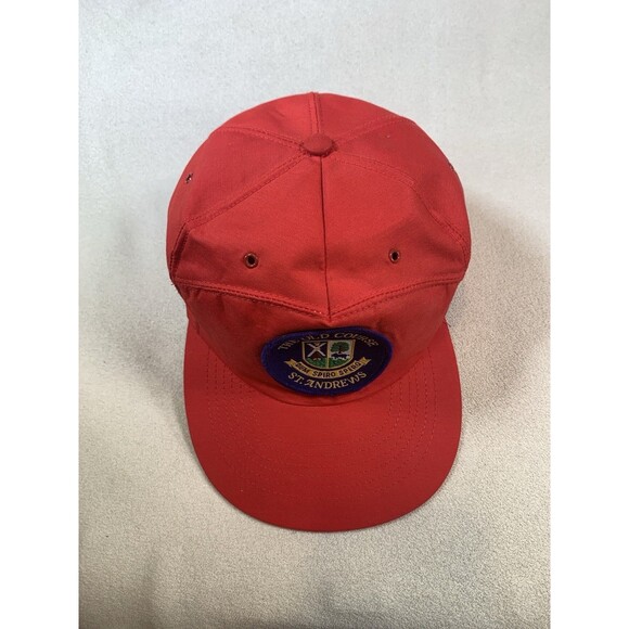 Vintage St Andrews Old Course Hat Cap Strapback Red Scotland Golf 90s - Picture 2 of 7